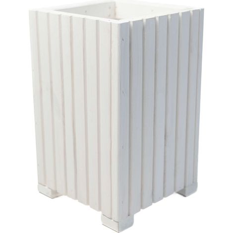 Jardinière Bois Bogateco 40x25x25 cm Imprégné Blanc (1/5)