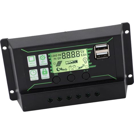 20A Solar-Laderegler, 2 USB-Ausgänge, PWM-Steuerung, 3-stufiger Laderegler für 12V/24V Solarmodule (1/5)