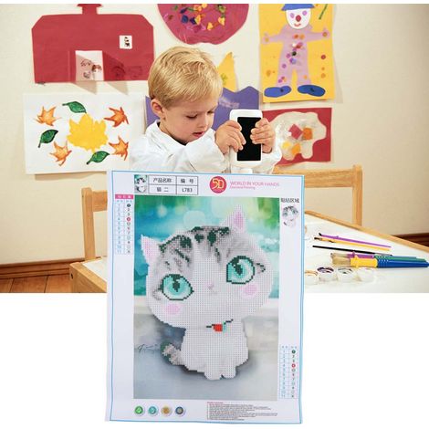 DIY Strass-Stickerei Kreuzstich Katze Diamantmalerei Kunsthandwerk Heimdekoration (01 4030cm) (1/5)