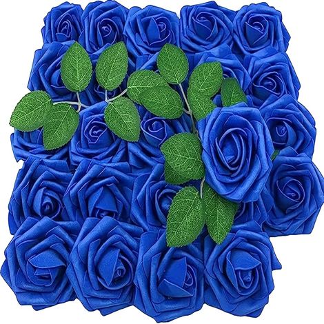 Künstliche Blumen, vielseitig für Veranstaltungen, mit integrierter Beleuchtung, TIEF BLAU (1/2)