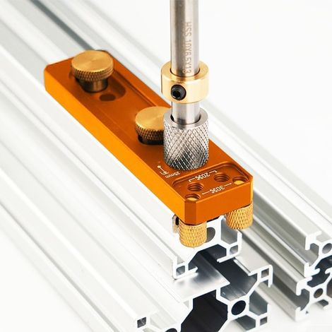 Kit de Guide de Forage de Profil en Aluminium, Gabarit de Forage Portable avec Bit de Perceuse Contre-jacent M6 (1/5)