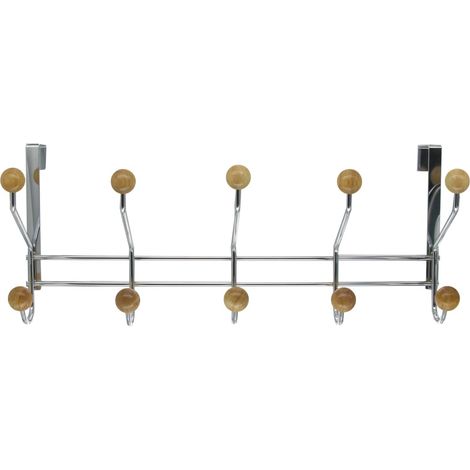 Patère 5t chrome boule bois