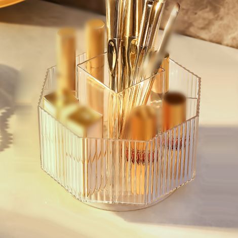 Porte-pinceaux de maquillage rotatif, porte-crayons à sourcils compartimenté de bureau, boîte à rouge à lèvres, porte-pinceaux à paupières de luxe (1/5)