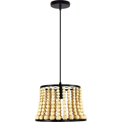 Lampada a sospensione Brena legno nero 1xE27 Polux (1/5)