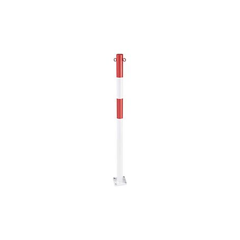 Poste barrera de tubo de acero  para atornillar  Ø 60 mm  rojo