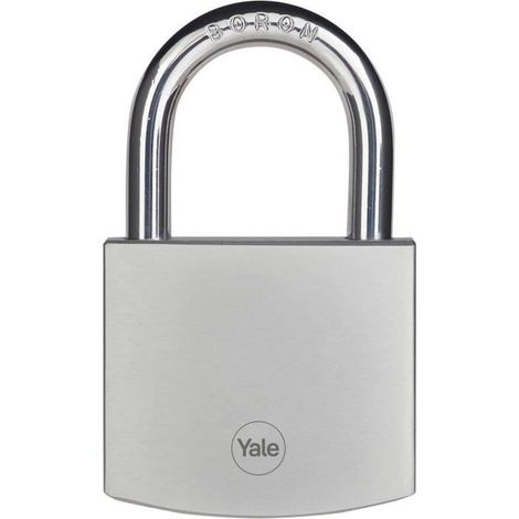 YALE Lucchetto marino in ottone cromato Y120DB/60/135/1 corpo 60mm, arco temprato al boro, testato alla corrosione, chiave piatta (1/5)