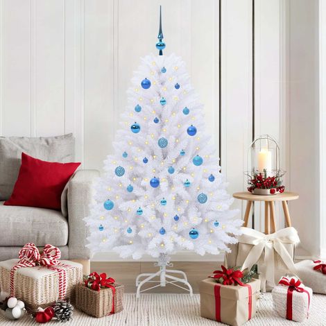 Künstlicher klappbarer Weihnachtsbaum Weiß 150 cm PVC und Stahl