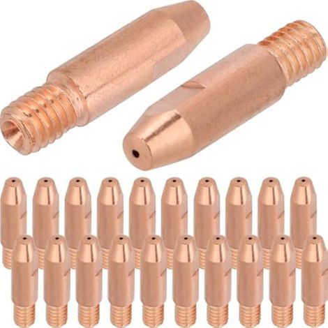 Pièces de Rechange Embout de Contact de soudage M6 (1,0 mm) pour Binzel 24KD MIG/MAG Torche de soudage tête Conductrice en cuivre kit d'accessoires et consommables résistants à la Corrosion (1/5)