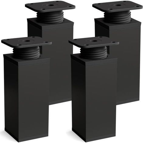 Set of furniture legs (4 pieces) Design: Matte black Height: 60 mm adjustable Sharp edges (1/4)