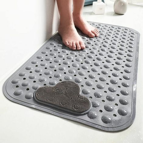 50x80cm,Tapis de douche antidérapant avec trou de drainage à ventouse, tapis de douche avec coussin de massage (1/5)
