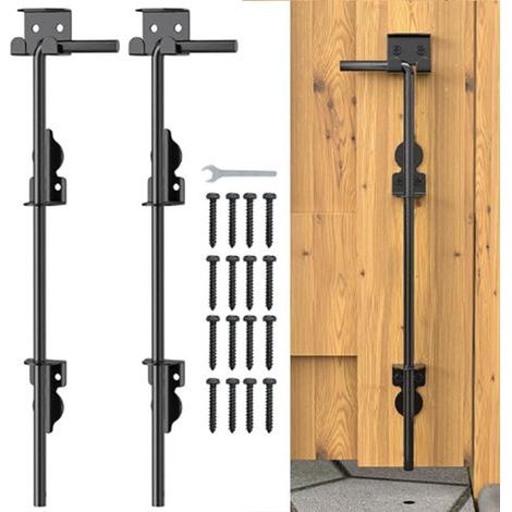 Barre de traction en rotin de 45,7 cm, robuste, pour clôture en bois, portail en métal, butée de porte, pour bois, PVC, vinyle et métal, lot de 2 (1/4)