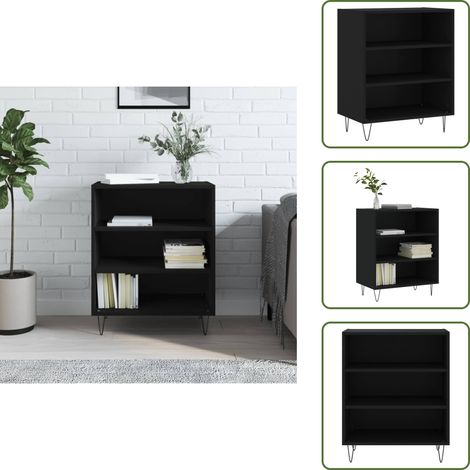 Buffet noir 57x35x70 cm bois d’ingénierie - Buffet Noir - Buffet Design - Armoire De Rangement - Meuble De Rangement - Meuble Cuisine (1/5)