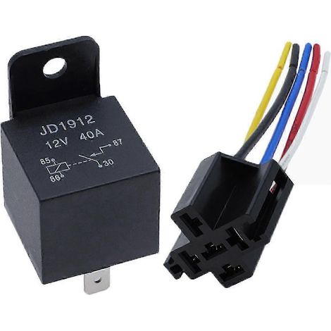 Relé de automóvil impermeable de 4 y 5 pines, 4p 5p 40a, relés automotrices de larga duración, relé normalmente abierto, relé de CC 12V/24V para faros delanteros y aire acondicionado JD1912-12V-40A-4P