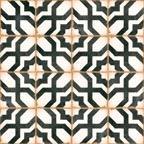 Carrelage effet Carreau ciment Noreza Noir 12,3x12,3x0,87 cm Serano - Sol et mur intérieur (vendu par carton de 0,49 m²) - RO'MA CARRELAGE