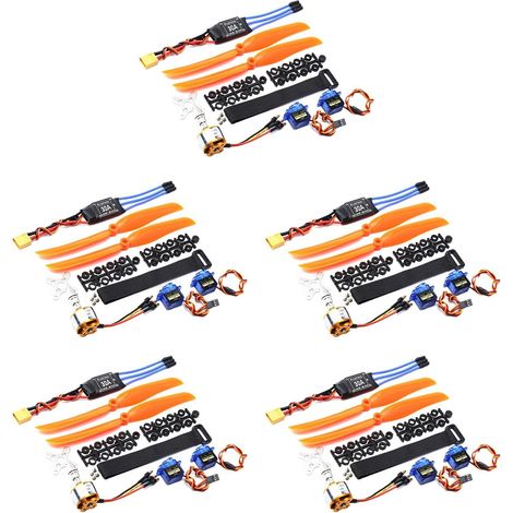 5X 1400KV  sans Balais 30A ESC Prise SG90 9G Mini Servo 8060 Hélice pour Hélicoptère Avion à Voilure Fixe Télécommandé (1/4)