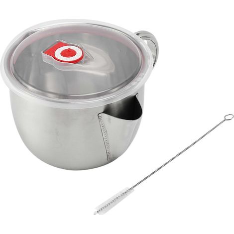 Multifunktionaler 1000-ml-Fett-, Öl- und Soßenabscheider aus Edelstahl 304: Filter, Schüssel und Sieb. (1/5)