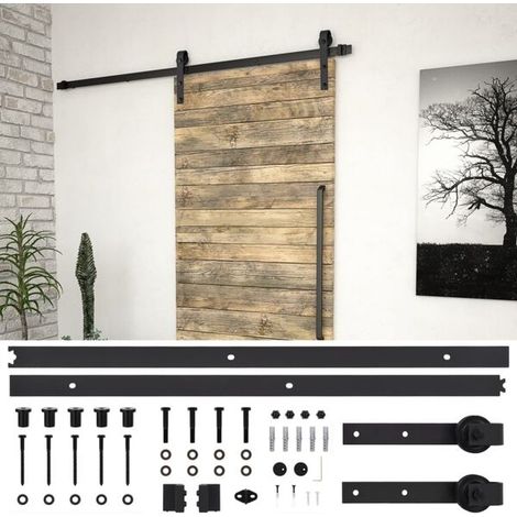 vidaXL Schiebetürbeschläge SKIEN 183 cm Stahl Schwarz (1/5)
