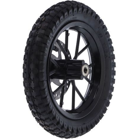 Pneu avant en caoutchouc 12.5x2.75in avec disque de frein et pignon boulonné pour mini moto 47cc 49cc 2 temps, noir (1/5)