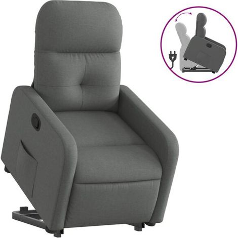 Fauteuil inclinable en tissu gris foncé (1/5)