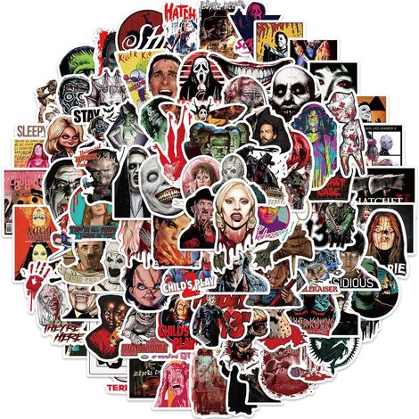 400 Stück Horror-Aufkleber für Teenager und Erwachsene, Vinyl, wasserfest, cool