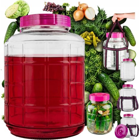 TARRO DE VIDRIO DE 18 L PARA VINO, PEPINOS, COL Y CONSERVAS MULTIFUNCIONAL (1/5)