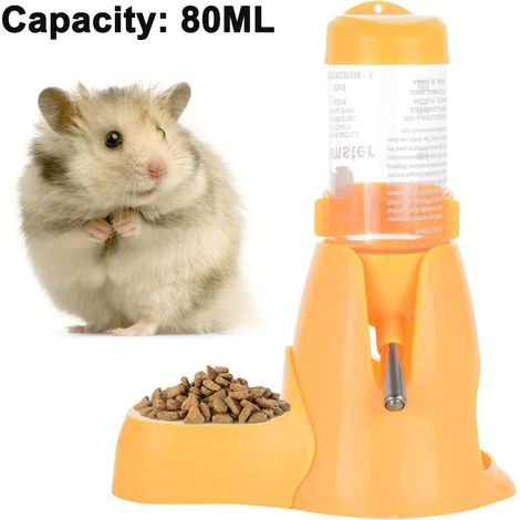 Bouteille d'eau pour hamster, bouteille d'eau automatique pour petits animaux avec base pour distributeur de nourriture, distributeur d'eau suspendu pour petits animaux (1/4)