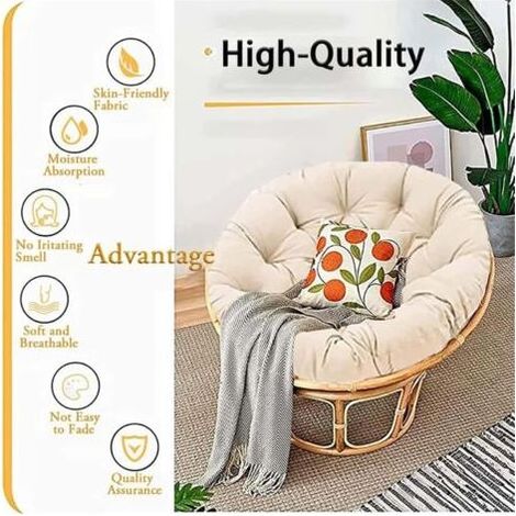 Pour Usage Général - Coussin de chaise suspendue - Style nid confortable - Rond et épais - chaises œufs radar (Chaise, Table)