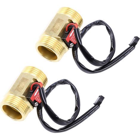 2X B10 Dn25 1 pouce Capteur de débit à effet Hall à turbine Débitmètre à turbine 2-50 L/min (laiton) (1/5)