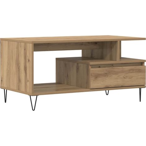 Maison Exclusive - Tavolino Salotto Rovere Artigianale 90x49x45 cm Multistrato