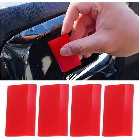 4 Pièces Pratique Efficace Durable Raclette Pare Brise Voiture, Grattoir Oxford Film Voiture, Petit Grattoir-Intérieur-Voiture Capot, Petit Grattoir Intérieur Voiture Grattoir Transparent (1/5)