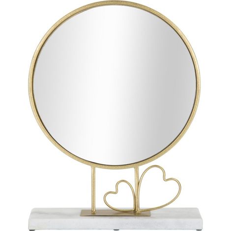 Miroir sur Pied en Marbre "Hearts" 39cm Or (1/5)