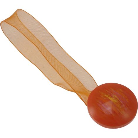 2 clip in plastica striata mm35/24 per arricciare/decorare le tende - colore arancio.