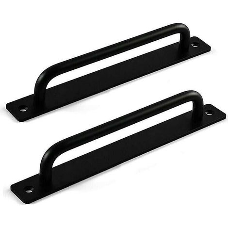 Poignee Portail Exterieur, Poignée de Porte Coulissante, Poignée de porte de Grange, Poignée de Porte de Quincaillerie pour Porte en Bois (2 Pièces, Noir , 7.08 x 1,41 x 0,98 Pouces) (1/5)