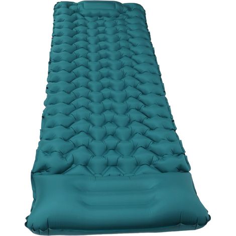 Tapis de sol gonflable ergonomique à pied, léger et compact, matelas auto-gonflant pour bureau, camping et extérieur, ensemble avec housse de transport (1/5)