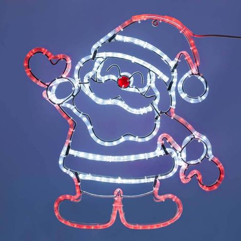 Père Noël en tubes lumineux 70cm Professionnel PML extérieur IP67 Lumière Fixe Lotti (1/5)