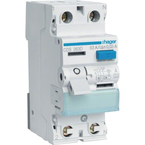 hager Fehlerstromschutzschalter 2 polig 6kA 63A 30mA Typ A QuickConnect (1/4)