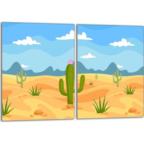 Plaque de protection en verre pour poêle 2x40x52 Cactus (1/5)