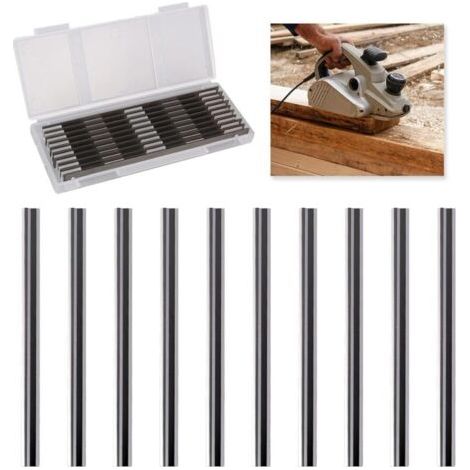 BUNTHAUS 10-teiliges Set elektrischer Hobelmesser, 82-mm-Hobelmesser, kompatibel mit Makita, Bosch, Hitachi, Black & Decker, Dewalt, Trend Elu, ideal für Holzbearbeitung und Heimwerkerprojekte (82 x 5 (1/5)