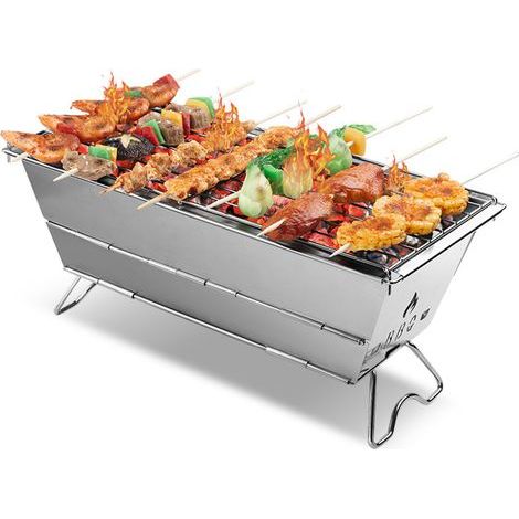 Tragbarer Faltgrill, ideal für 2 bis 3 Personen – ein unverzichtbares Campingutensil, perfekt für Grillabende im Garten, Wanderungen und Picknicks. (1/5)