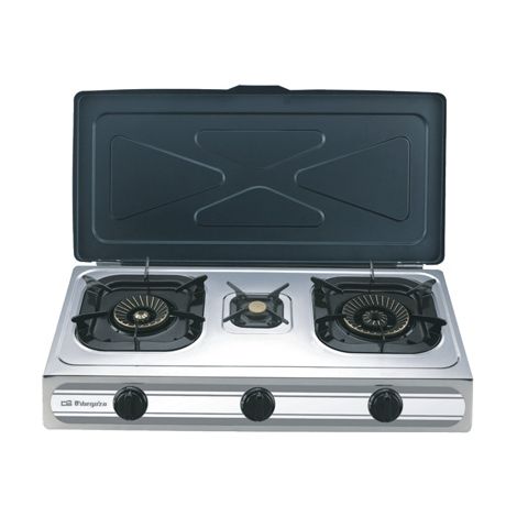 Edelstahl-Butankocher mit 3 Piezo-Brennern fo-3500 orbegozo (1/3)