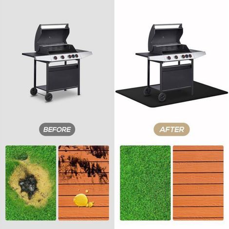 Couverture anti-feu pour barbecue - 60 x 105 cm Tapis ignifugé double face et imperméable - Pour barbecue plein air et foyer (1/4)