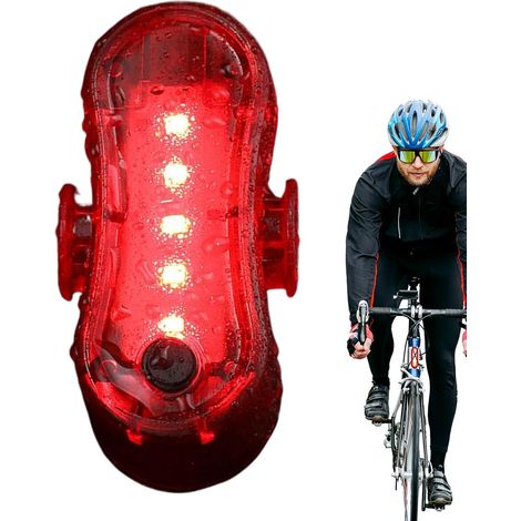 Feu arrière de vélo, lampe torche LED 2,68 x 1,1 x 0,98 pouces, ultra-lumineuse, rechargeable par USB étanche, plusieurs modes (1/5)