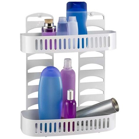 ESTANTE DOBLE BAÑO MULTIUSOS BLANCO 34X12,5X41CM (1/2)