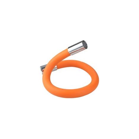 Rallonge de robinet flexible 20 cm, pulvérisation 360°, régulateur de jet, cuisine, salle de bain, orange et argent – (1/5)