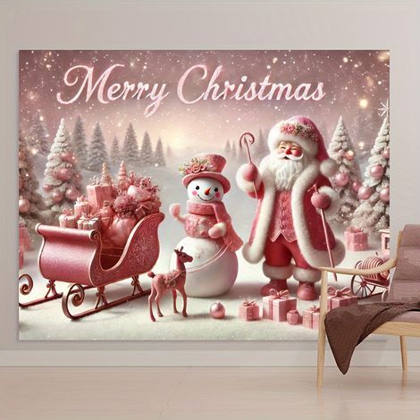 Weihnachtliche Wandaufkleber, Weihnachtsdekoration – Große Weihnachtsmann-Wandaufkleber, 180 x 110 cm. Geeignet zum Dekorieren von Wänden, Garagentoren und anderen Außen- und Innenräumen. (1/5)