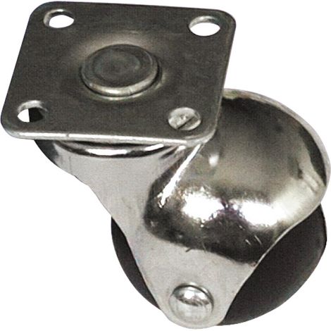 Utilia ruota girevole per mobili cuffia cromata mm. 50-piastra mm. 38x38 (4 pezzi) - Utilia