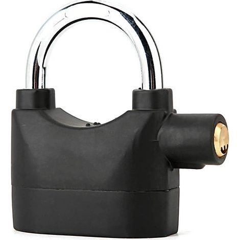 Cadenas alarme avec sirène sécurité vélo moto cadenas noir (1/4)