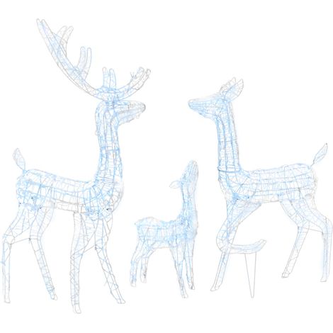 Famille de rennes de décoration Acrylique 300 LED blanc froid