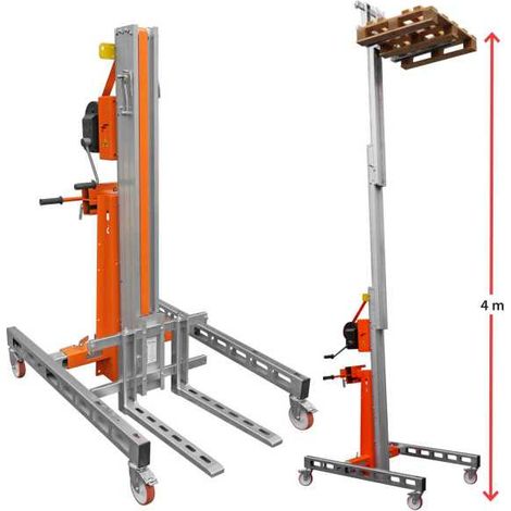 Nuevo Elevador de materiales en aluminio, manual, máximo 200 kg. Peso 100 kg. Altura máxima elevación 400 cm HW03 FARAONE (1/4)