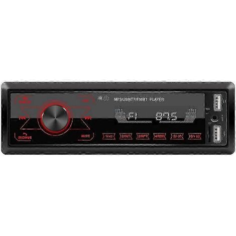Autoradio unique avec écran tactile Bluetooth intégré, Bluetooth 4x60W, 7 couleurs, 2 ports USB/SD/AUX, Bluetooth mains libres. (1/5)